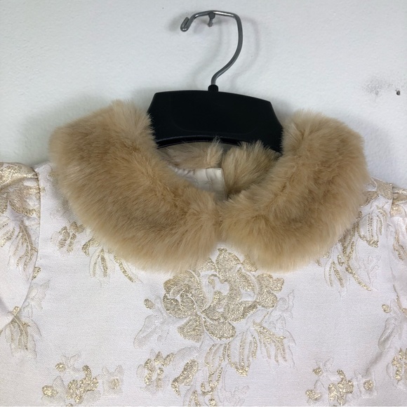 JANIE AND JACK METALLIC FLORAL JACQUARD DRESS SIZE 6 NWT 114.00 CREAM AND SUGAR - Picture 4 of 11